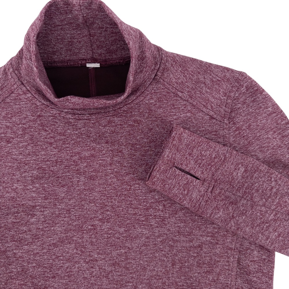 Lululemon Ready To Rulu Turtleneck‎ Top Heathered Red Grape Bordeaux Womens Sz 8